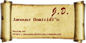 Janousz Domicián névjegykártya
